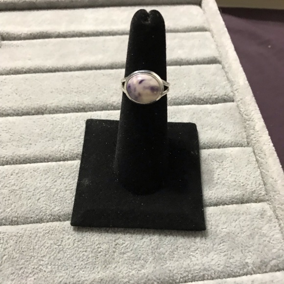 New Sterling Silver Purple Mexican Morado Violet Flame Opal Ring Size 6 Crystal - Picture 6 of 16